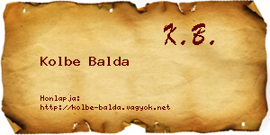 Kolbe Balda névjegykártya